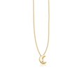 thumbnail image 1 of 14k Yellow Gold Polished Moon Necklace with Diamond, 1 of 1