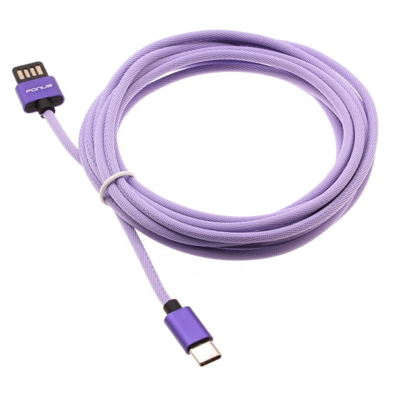 Purple 10ft USB-C Cable for Amazon Fire Max 11 (2023) - Extra Long Fast Charger Power Cord Type-C Sync Wire Compatible With Amazon Fire Max 11 (2023) Tablet