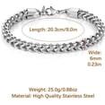thumbnail image 7 of Franco Chain Bracelets for Men 3mm/4mm/5mm/6mm Stainless Steel Men's Bracelet  Box Link Chain Bracelet 7-9 Inch, 7 of 7