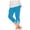 Blue, variant on Girls Leggings Solid Color 3/4 Length Leggings Trousers Summer Lightweight Elastic High Waist Athletic Dance Leggings(White,12-13 Years)