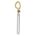 thumbnail image 2 of Finest Gold 14K Two-Tone Brushed Cross Dog Tag Pendant, 2 of 3