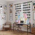 thumbnail image 5 of Spring Easter Flowers Kitchen Curtain for Berdoom Living Room Cafe 72 Inch Length, Farmhouse Floral Black Buffalo Plaid Tiers Curtains Light Filtering Drapes Window Treatment 2 Panels 52"Wx72"L, 5 of 8