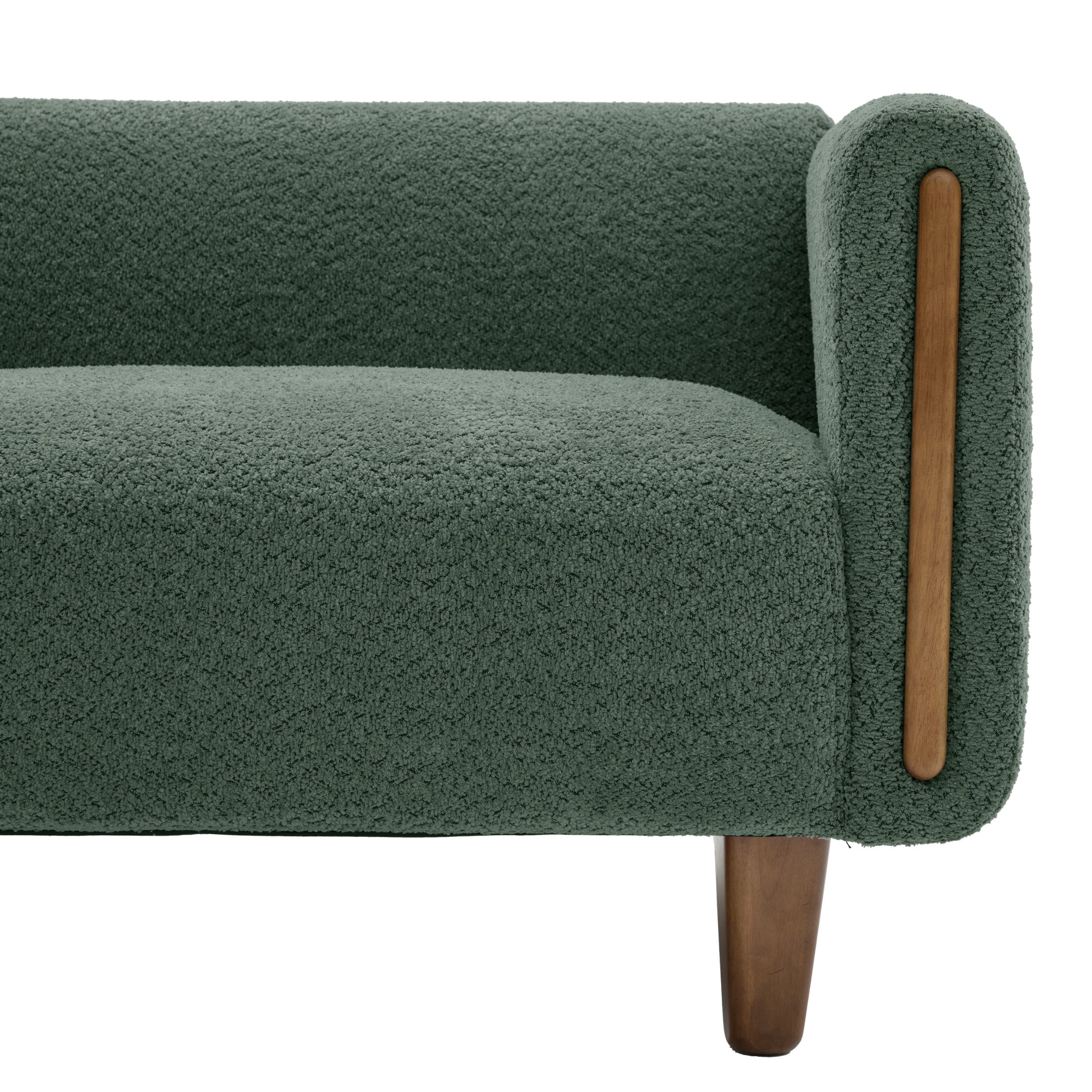 Christopher Knight Home 78.7" Modern Sofa with Rubberwood Legs and Stylish Armrests, 3 Seats, Green