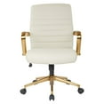 thumbnail image 2 of Pemberly Row Mid-Back Cream Faux Leather Chair with Gold Finish Arms & Base K/D, 2 of 6