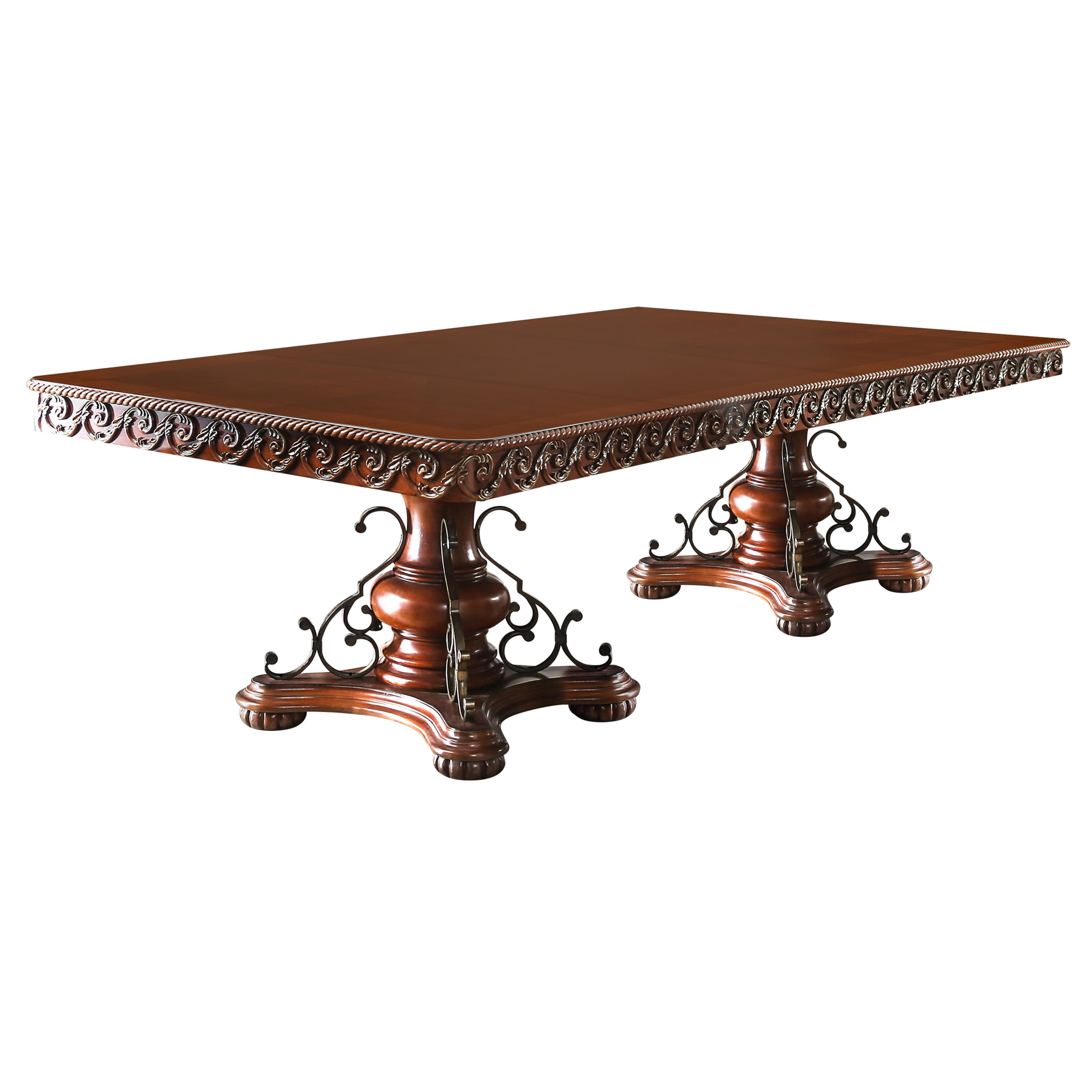 Furniture of America Eleanora Traditional Extendable Wood Dining Table