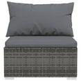 thumbnail image 3 of vidaXL 6 Piece Garden Lounge Set with Cushions Poly Rattan Grey, 3 of 5