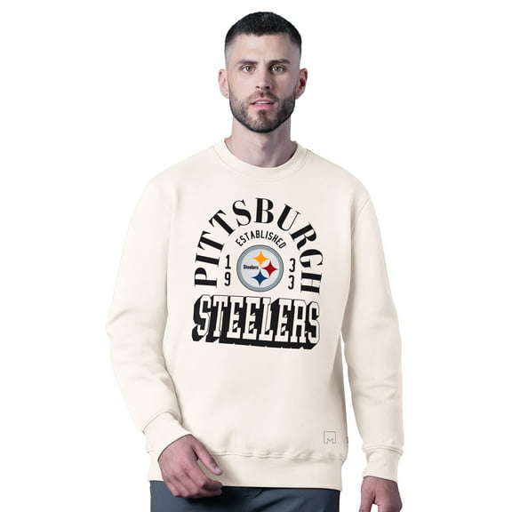Men's MSX by Michael Strahan White Pittsburgh Steelers Whiteout Tri-Blend Sweatshirt