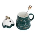 thumbnail image 4 of 500ml Large Capacity Christmas Cup Ceramic Tea Milk Cup Coffee Mug with Lid Spoon, Beautiful Design,  Touch, Wide Application, Dustproof, Large Capacity, 4 of 8