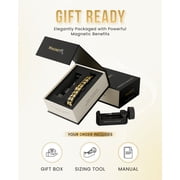 MagnetRX® Magnetic Bracelets for Men - EllipseMAX 5X Strength 5,000 Gauss Magnets - Premium Titanium Mens Magnetic Bracelet & Adjustable Length (Black/Gold)