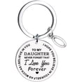 thumbnail image 1 of FcBaudy Keychains for Women,Wallet Keychain,Car Keychain,Cute Keychain To My Daughter Message Keychain Stainless Steel Initial Last Name 26 Letter Family Inspirational Keychain Gift letter keychain, 1 of 1