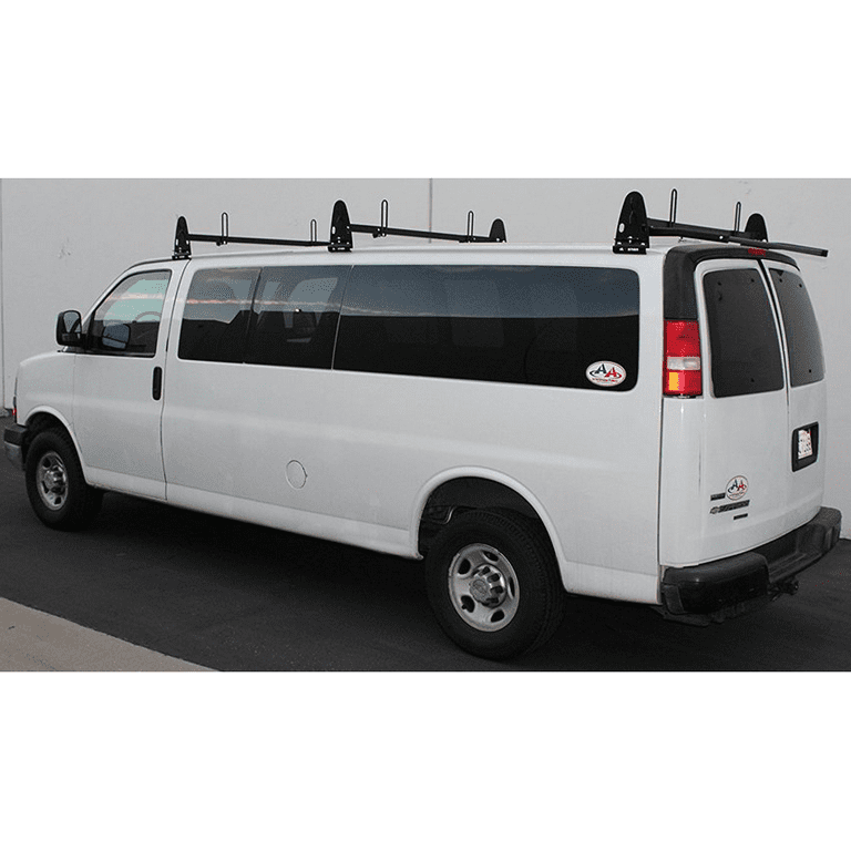 AA Racks Steel Fullsize Van Two Bar Ladder Roof Rack With Rear