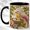 Black, variant on Crested Nesting Bird Coffee Mug, Bird Family Mug, Ceramic 11 oz