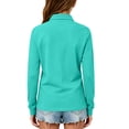 thumbnail image 5 of Girls Long Sleeve Collar Pique Polo Shirts Kids School Uniform Daily Tops Blue 130, 5 of 7