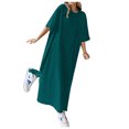thumbnail image 1 of Kcodviy Robes Amples Décontractées Unies pour Femmes T-Shirt à Manches Courtes Décontracté Robes pour Femmes avec Poches Robe, 1 of 4