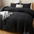 thumbnail image 4 of Oversized King Comforter Black, 3pcs(1 Boho Comforter & 2 Pillowcases) Soft Lightweight Oversized King Size Comforter Sets All Season Bedding, 4 of 8