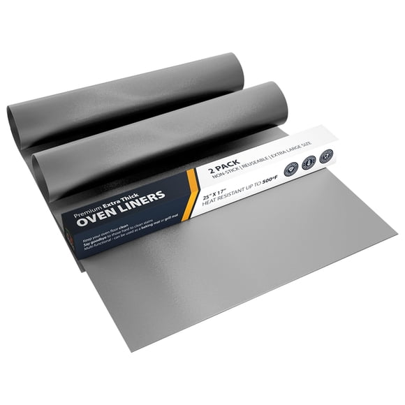 Forros para horno Linda's Essentials, paquete de 2 unidades, grandes y resistentes, plateados