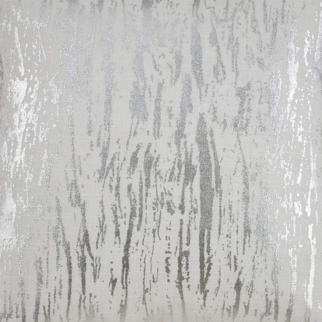 Fennco Styles Distressed Metallic Foil Design Cotton Throw Pillow Cover 14 x 22 Inch - Silver Throw Pillow Case for Couch, Living Room and Bedroom Décor