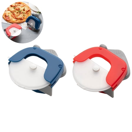 2PCS  Stainless Steel Pizza Wheel Cutter Duo   Ideal for Home Baking Needs