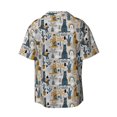 thumbnail image 2 of KLL Llama and Cactus1 Print Men's Shirt Short Sleeve Button Down Summer Cuba Beach Shirts- Medium, 2 of 7