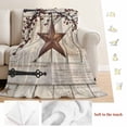 thumbnail image 5 of Texas Star Vintage Blanket Soft Cozy Warm Throw Blanket for Couch, Plush Fuzzy Flannel Fleece Blankets for Sofa, Brown Retro Berry Beige Wooden Bed Blankets Lightweight Gifts for Women, 50"x60", 5 of 9