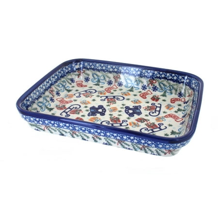 Large Rectangular Baker - Polish Pottery Christmas Bounty Medium Rectangular Baker