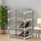 thumbnail image 1 of Zapatero de 4 niveles y armario para dormitorio | Organizador de zapatos de plástico blanco con 4 estantes | Zapatero compacto multicapa para recibidores, hogar y espacios pequeños, 1 of 6