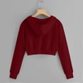 thumbnail image 4 of LEEYNEER Crop Sweatshirt for Teen Girls Hoodies Womens Cropped Tops Full-zip Up Long Sleeve Short Jacket with Hood, 4 of 5