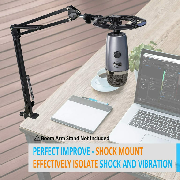 Blue Yeti Nano Shockmount, Lightweight Alloy Shock Mount Reduces Vibrations Shock Noise Matching Mic Boom Arm, Designed for Blue Yeti Nano Microphone
