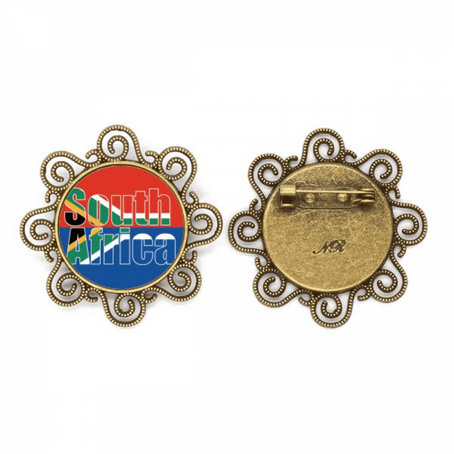 Afrique du Sud Pays Drapeau Nom Fleur Broche Épingles Bijoux pour Filles