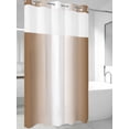 thumbnail image 4 of Brown Ombre No Hook Shower Curtain Waterproof, Bathroom Curtains with Snap in Liners and See Through Top Window, Modern Gradient Art Abstract Hotel Style Bathtub Curtains Shower 36"Wx78"L, 4 of 8