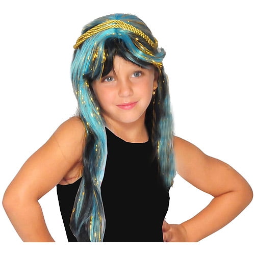 blue and gold wig