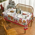 thumbnail image 2 of Christmas Tablecloth 60×84 Inch Rectangular, Gingerbread Man Cute Christmas Bear Ball Ornaments Washable Table Cover for Party Picnic Dinner Decor, 2 of 6
