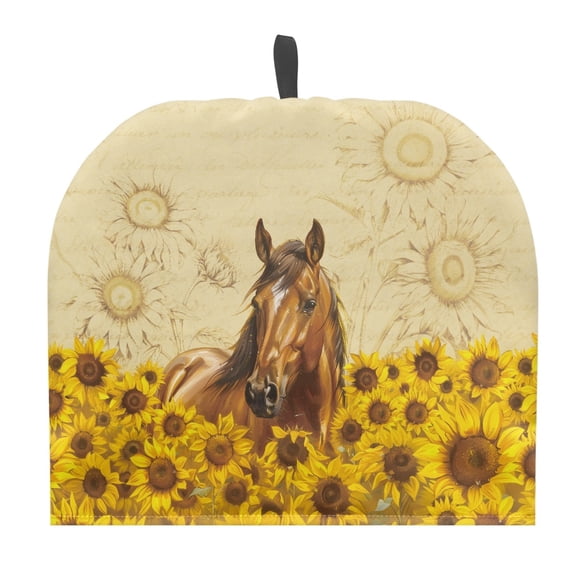 HELLHERO Brown Horse in Sunflower Field Teapot Cover Lightweight Tea Cozies Covers Keep Warm for Women