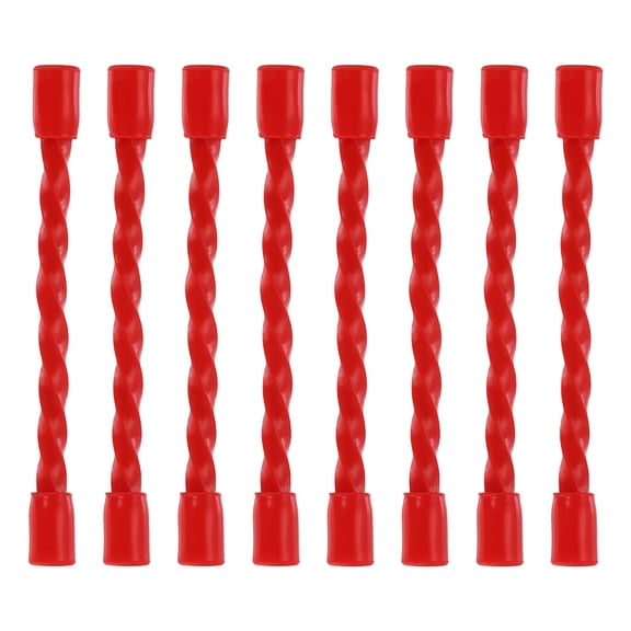 Uxcell 8Pcs Silicone Cable Ties 3-inch, Steel-Core Reusable Bendable Twist Ties for Cords Wrapping Cable Zip Bundling Organizing Holding, Red