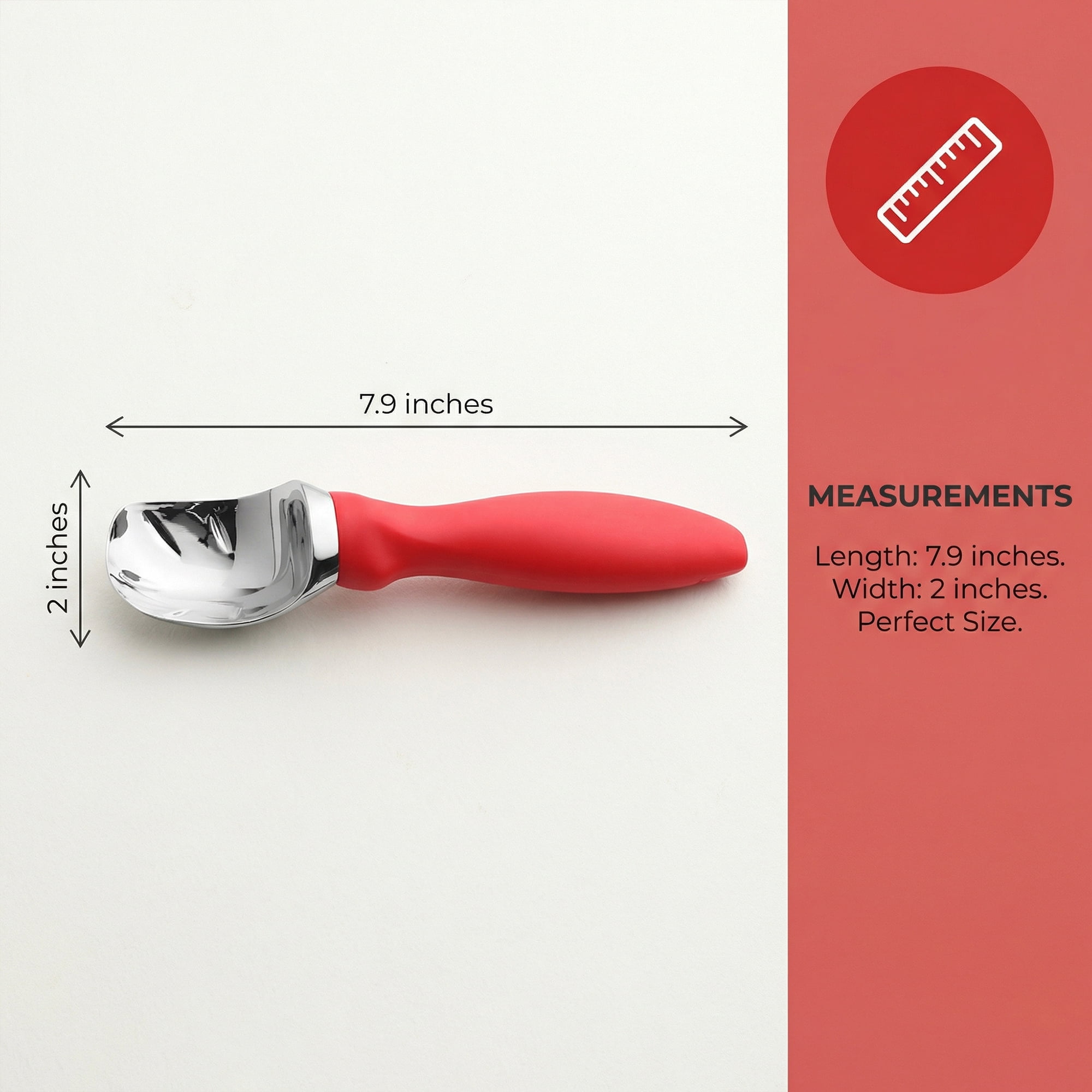 Unique Bargains Zinc Ice Cream Scoop with for Gelato and Cookie Dough Red 7.9in