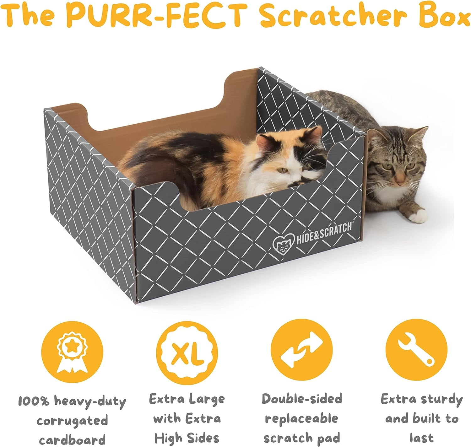 PatiencET 4 Pack Cat Scratch Pad with Box, Cardboard Cat Scratcher