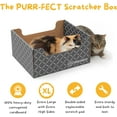 thumbnail image 4 of Hide & Scratch: Extra-Large Heavy Duty Cardboard Cat Scratcher and Lounger Box with Refillable Scratch Pad (Dark Grey Diamond 4PC), 4 of 7