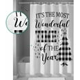 thumbnail image 6 of Christmas Shower Curtain Merry Christmas Tree Shower Curtains for Bathroom Decor Black Buffalo Check Plaid Winter Snowflake Christmas Decoration Bath Curtains Sets with Hooks Waterproof, 84x72 In, 6 of 6