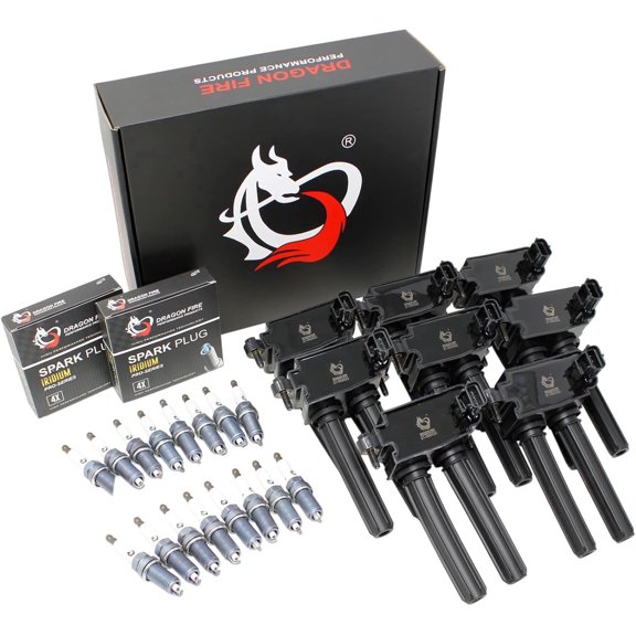 Dragon Fire Performance Ignition Coils & Iridium Spark Plugs for 2006-2019 Dodge Jeep Chrysler Ram Hemi V8 5.7L 6.1L 6.4L