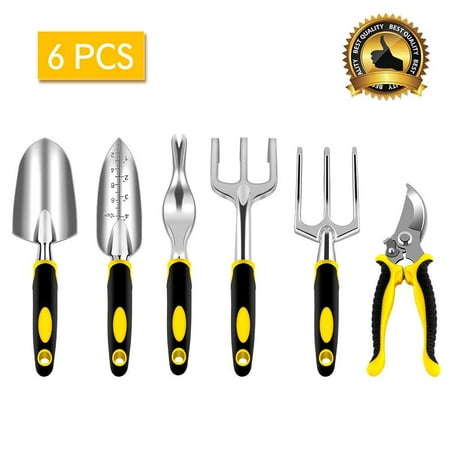 Starter Gardening Kit NEX 6 Piece Gardening Kit- Heavy Duty Case, Aluminum Head, Ergonomic Handles, Durable And Lightweight (NX-PL03-14) ()