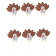thumbnail image 4 of WHAMVOX Brown Fabric Cake Toppers with Humorous Turkey Design for Party Decorations and Cake Picks, Perfect for Thanksgiving, 4 of 8