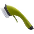 thumbnail image 1 of Cepillo para cubiertos con mango Dispensador de jabón Cepillo para fregar cocina con raspador Recargable para limpiar fregaderos, etiquetas de bañeras, cubiertos, ollas y hornos (verde) TUNC Sencillez, 1 of 4