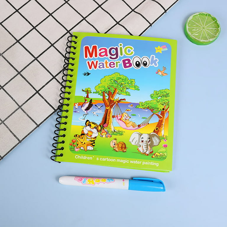 Vrurc 1Pcs Magical Book Water Drawing Montessori Toys Reusable Coloring Book  Magic Water Drawing Book Sensory Early Education Toys 