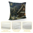thumbnail image 4 of PRATYUS Christmas Throw Pillow Cushion Cover, Winter Scenery with Designed House and Tree at Night Family Themed Concept Art, Decorative Square Accent Pillow Case 18x18in, 4 of 5