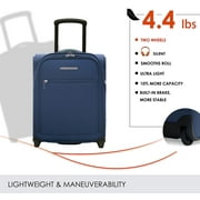 VERAGE Underseat Carry on Luggage with Wheels & USB Port, Bag for Airlines, Lightweight Suitcase for Men Women, Pilots and Crew, Navy (16-Inch)