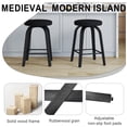 thumbnail image 5 of AENKYO 26" Swivel Bar Stools Set of 2, Counter Height Island Stools for 34"-40" Counters, Fabric Padded, Black, 5 of 7
