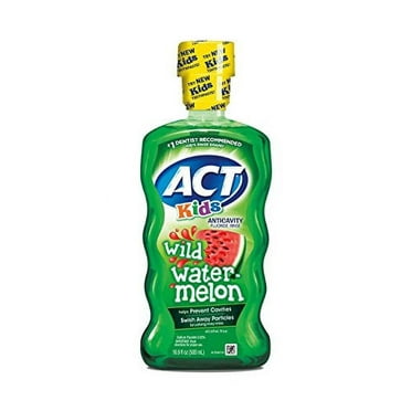 5 Pack ACT Kids Anticavity Fluoride Mouthwash Rinse Wild Watermelon 16.9 Oz each