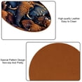 thumbnail image 5 of Elephant 6Pcs Round Microfiber Leather Car Coasters, 11x11 cm/4.3x4.3 in Size, Cup Holder Mat for Drinks, Absorbent Car Accessories, 5 of 6
