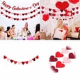thumbnail image 2 of Valentine's Day Heart Wreath Banner for Indoor Outdoor Home Hanging Festive Decorative Hanging Ornament for Living Room Bedroom Kitchen Exhibition, 2 of 4