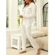 thumbnail image 5 of Conjunto de pijama ZMJ camisa blanca de manga larga y pantalones para mujer S, 5 of 7